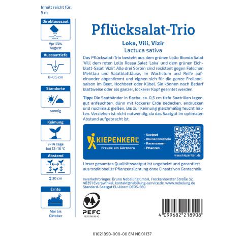 Pflücksalat-Trio "Loka, Vili, Vizir" (Saatband)