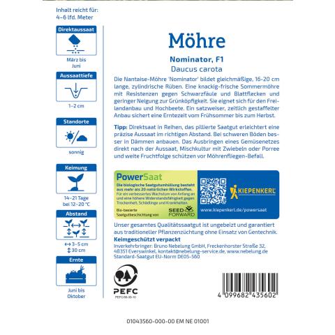 Möhre 'Nominator', F1 (PowerSaat)