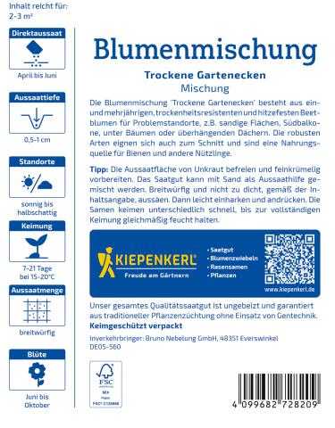 Blumenmischung "Trockene Gartenecke"