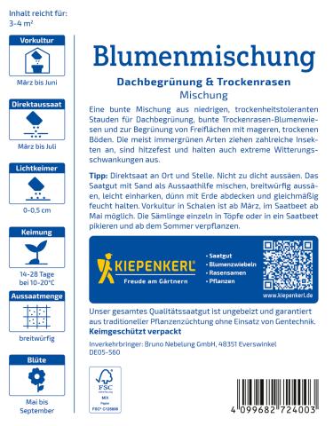 Dachbegrünung & Trockenrasen - Mischung 3-4 m²