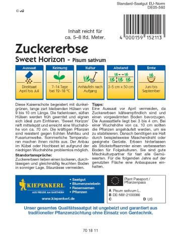 Zuckererbse "Sweet Horizon"