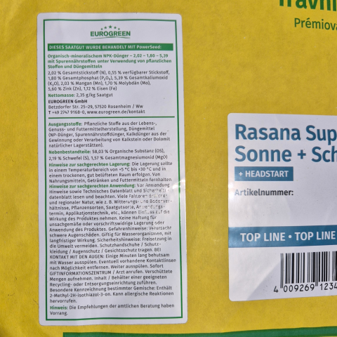 RASANA Saatgut mit 5% Poa Supina & Headstart®