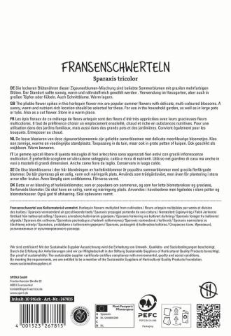 10 Fransenschwerteln "Sparaxis tricolor Mischung"